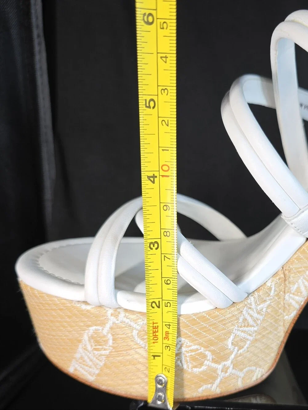 Michael Kors 'Corrine' White Strappy Signature Platform Sandals